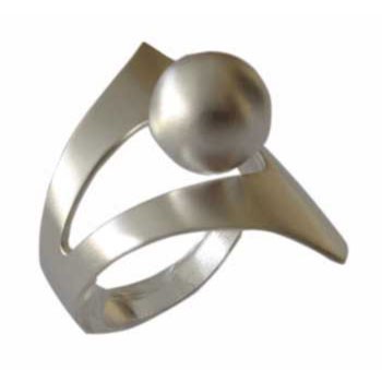 Ring mit Kugel Silber