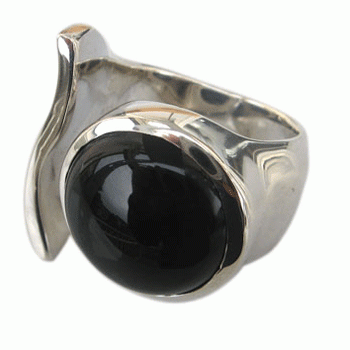 Ring, Silber mit Onyx