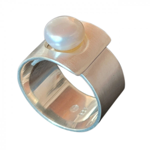 Ring, Silber mit Perle