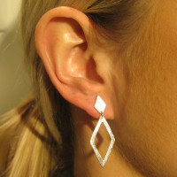 Rautenohrstecker in Silber. Rautenohrstecker in Silber.