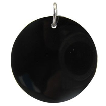 Hänger schwarze Muschel mit Biegering Durchmesser 35mm