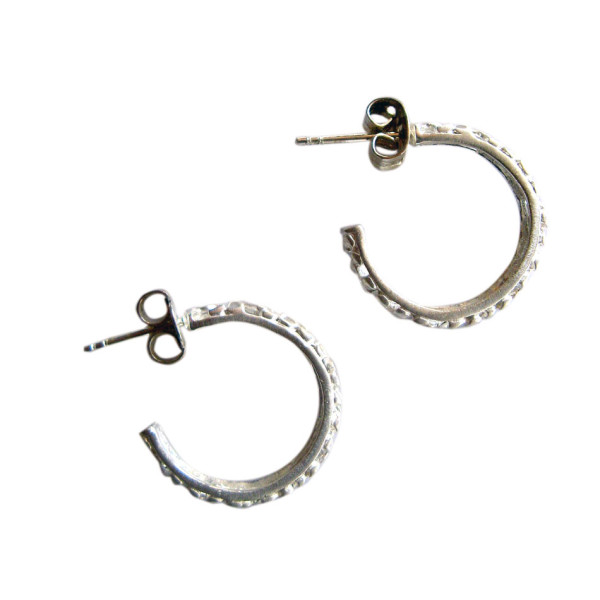 Silbercreole mit floralen Motiven