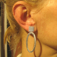 beweglicher Ohrstecker, Silber beweglicher Ohrstecker, Silber