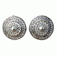 ziselierte Ohrstecker, Silber ziselierte Ohrstecker, Silber