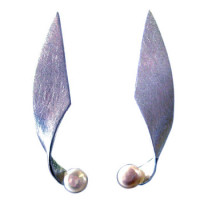 Silberohrstecker mit Perle, icematt Silberohrstecker mit Perle, icematt