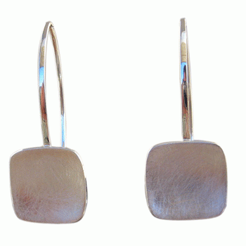 Ohrhänger, Silber mit Quadrat