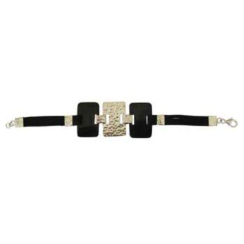 Armband mit schwarzen Horn - Elementen( 30x20mm)